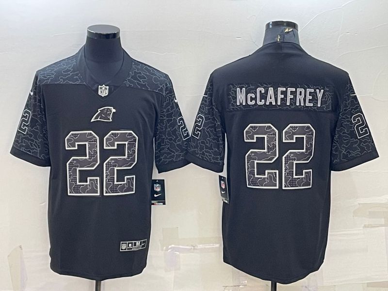 Men Carolina Panthers #22 Mccaffrey Black Reflector 2022 Nike Limited NFL Jersey->carolina panthers->NFL Jersey